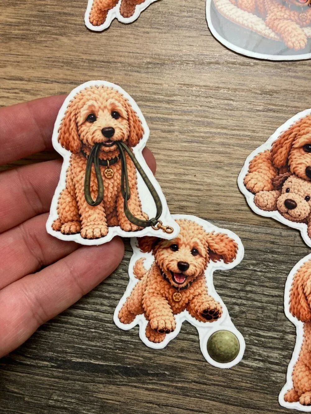 Set of 9 Mini Goldendoodle Dog Magnets Cute Puppy Refrigerator Fridge Decor Gift